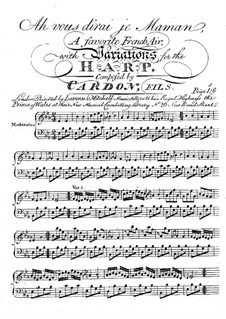 Variations for Harp on the Theme of French Arias 'Ah vous dirai je Maman', Op.19: Variations for Harp on the Theme of French Arias 'Ah vous dirai je Maman' by Jean Baptiste Cardon