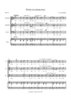 Tristis est anima mea: For TTB by Giovanni Battista Martini