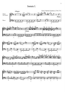 Sonata for Flute and Basso Continuo No.1 in D Major, Op.1: Sonata for Flute and Basso Continuo No.1 in D Major by Martin Friedrich Cannabich
