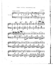 The Bohemian Girl: Act III, Then You'll Remember Me, for Piano by Michael William Balfe