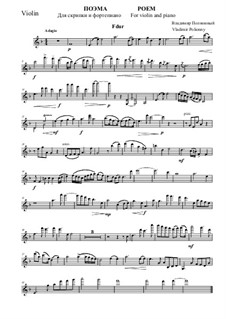 Poem for Violin and Piano in F Major: parte Solo by Vladimir Polionny