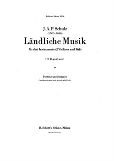 Country Music for Two Violins and Cello: Country Music for Two Violins and Cello by Johann Abraham Schulz