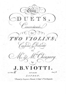 Three Concert Duos for Two Violins, Op.28: Partes by Giovanni Battista Viotti