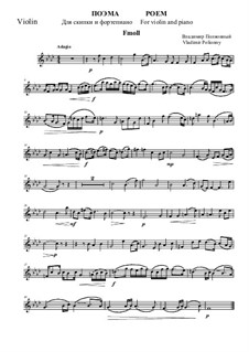 Poem for Violin and Piano in F Minor: parte Solo by Vladimir Polionny
