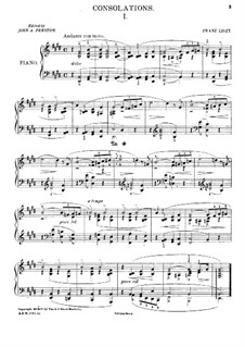 Consolations, S.172: No.1 in E Major by Franz Liszt