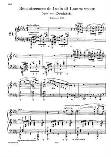 Réminiscences de 'Lucia di Lammermoor'. Transcription on Themes by Donizetti, S.397: Para Piano by Franz Liszt