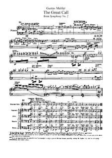 Symphony No.2 in C Minor 'Resurrection': Movement V, for voices and piano by Gustav Mahler