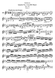 String Quartet No.13 in B Flat Major, Op.130: violino parte II by Ludwig van Beethoven