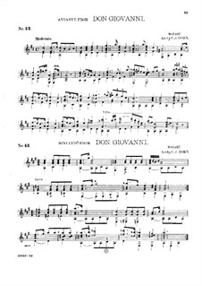 Fragments: Andante and minuet, for guitar by Wolfgang Amadeus Mozart