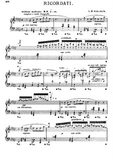 Ricordati, Op.26: Para Piano by Louis Moreau Gottschalk