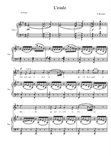 L'esule: Partitura para piano com vocal by Gioacchino Rossini