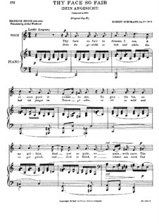 Songs and Romances, Op.127: No.2 Dein Angesicht (Thy Lovely Face) by Robert Schumann