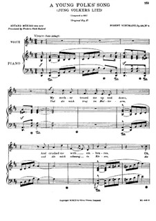 Five Fun Songs, Op.125: No.4 A Young Folks' Song (Jung Volker) by Robert Schumann