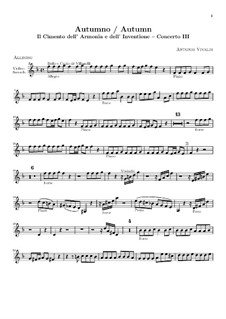 Violin Concerto No.3 in F Major 'L'autunno', RV 293: violino parte II by Antonio Vivaldi