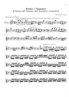 Violin Concerto No.2 in G Minor 'L'estate', RV 315: violino parte solo by Antonio Vivaldi