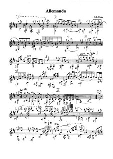 Allemande: Para Guitarra by Silvius Leopold Weiss