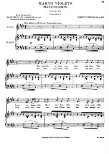 Five Songs, Op.40: No.1 Märzveilchen (March Violets) by Robert Schumann