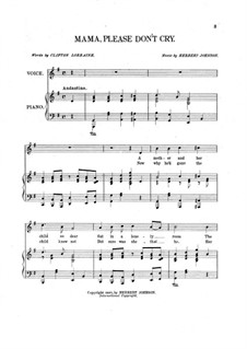 Mama, Please don't Cry: Mama, Please don't Cry by Herbert Johnson