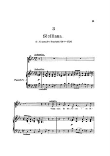 Siciliana: Partitura Piano-vocal by Alessandro Scarlatti