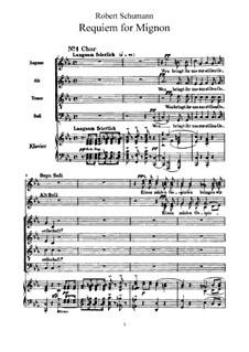 Requiem for Mignon, Op.98b: Partitura piano-vocal by Robert Schumann