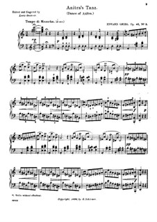 Suite No.1. Anitra's Dance, Op.46 No.3: Para Piano by Edvard Grieg