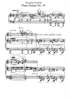 Sonata for Piano No.10, Op.70: For a single performer by Alexander Scriabin