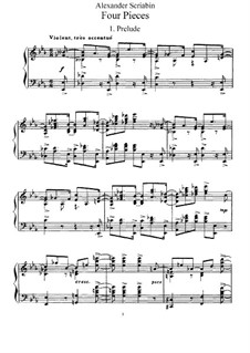 Four Pieces, Op.56: Para Piano by Alexander Scriabin