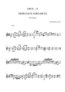 Morceaux agréables non difficiles, Op.13: No.4 Andante by Dionisio Aguado