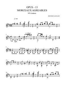 Morceaux agréables non difficiles, Op.13: No.8 Andante by Dionisio Aguado