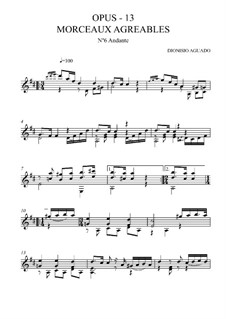 Morceaux agréables non difficiles, Op.13: No.6 Andante by Dionisio Aguado