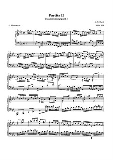Partita for Keyboard No.2 in C Minor, BWV 826: Allemande by Johann Sebastian Bach