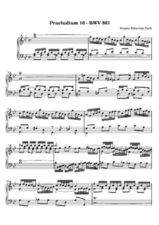 Prelude and Fugue No.16 in G Minor, BWV 861: para teclado by Johann Sebastian Bach