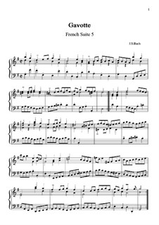 Suite No.5 in G Major, BWV 816: gavota by Johann Sebastian Bach