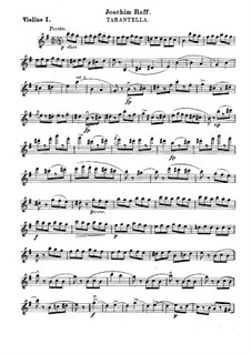 Six Pieces for Violin and Piano, Op.85: No.6 Tarantella. Version for string quartet – parts by Joseph Joachim Raff