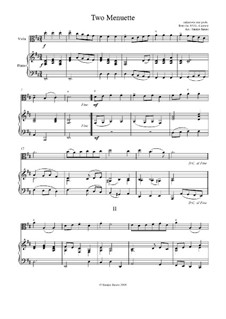 Two Minuets for Viola and Piano: Two Minuets for Viola and Piano by Unknown (works before 1850)