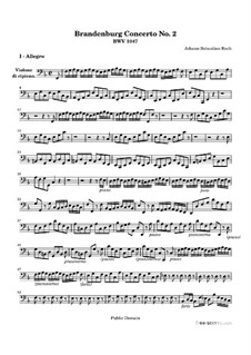 Brandenburg Concerto No.2 in F Major, BWV 1047: parte violinos by Johann Sebastian Bach