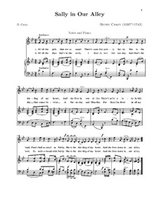 Sally in Our Alley: Partitura Piano-vocal by Henry Carey