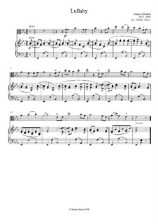 No.4 Cradle Song: para viola e piano by Johannes Brahms