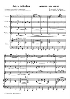 Adagio in G Minor: For violin ensemble and piano by Tomaso Albinoni