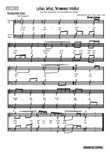 Akt II, Nr.8 Leise, leise, fromme Weise (Wie nahte mir der Schlummer): para coro by Carl Maria von Weber