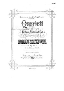 String Quartet in F Major, Op.10: Partitura completa by Roman Statkowski