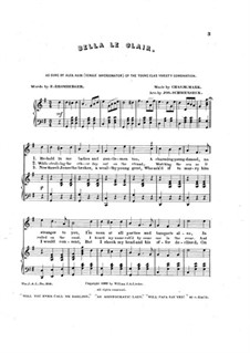 Bella le clair, for Voices and Piano: Bella le clair, for Voices and Piano by Charles W. Mark