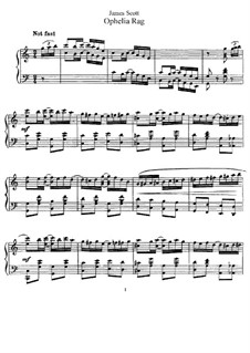 Ophelia Rag: Para Piano by James Scott