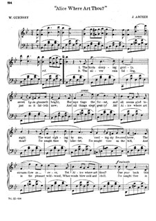 Alice, Where Art Thou: Piano-vocal score (English text) by Joseph Ascher