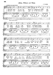 Alice, Where Art Thou: Partitura Piano-vocal by Joseph Ascher