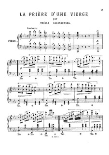 La priere d'une vierge (A Maiden's Prayer): Para Piano by Tekla Bądarzewska-Baranowska