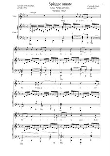 Spiagge amate: For vioce and piano by Christoph Willibald Gluck