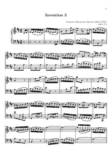 No.3 in D Major, BWV 774: para teclado (partituras de alta qualidade) by Johann Sebastian Bach