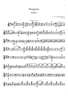 Overture: parte clarinetas by Ludwig van Beethoven