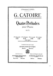 Four Preludes for Piano, Op.17: set completo by Georgy Catoire